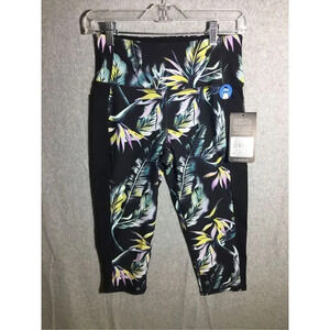 Womens NWT Skechers High Waist Go Walk Capri Palm Breeze Capri Leggings Gym